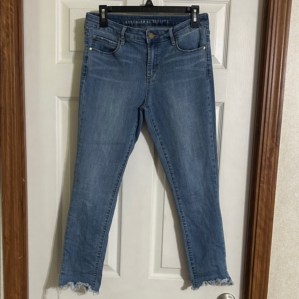 Articles Of Society Distressed Blue Ankle Jeans